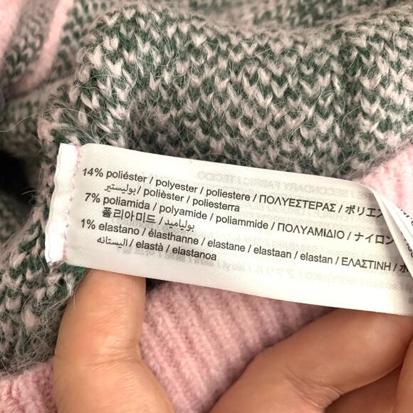 NWOT Zara Plaid Knit Vest with Pearl Buttons in Pink / Green Women's M - Picture 14 of 16
